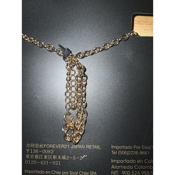 Forever 21 Gold Tone Hollow Filigree Flower Pendant Statement Bib Necklace NEW - Picture 8 of 8